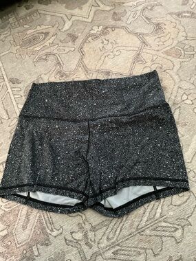 lululemon athletica Black Speckled High-Rise Bike Shorts